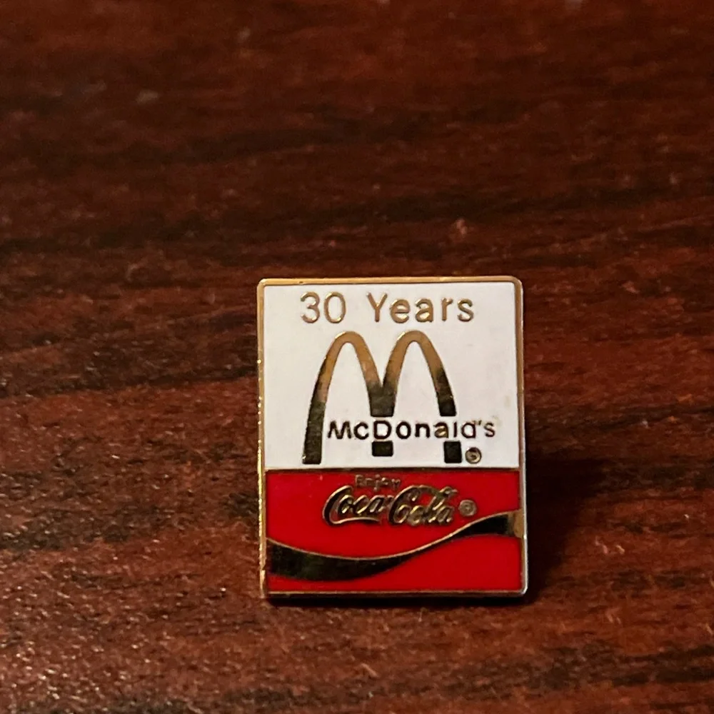 McDonald’s 30 Year Anniversary Coca-Cola Employee Lapel Hat Pin